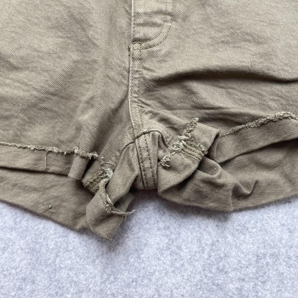 Rag & Bone Jean Shorts Womens 28 (32x2) Light Olive Green Cutoff Frayed - Picture 10 of 16
